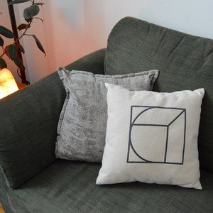 Interior Define Geometric Patterned Light Beige Throw Pillow Couch Pillow
